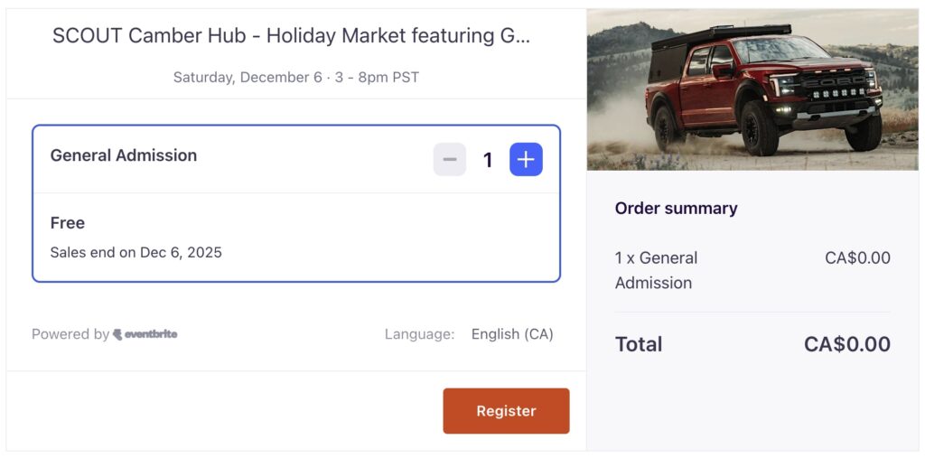 Eventbrite Tickets for SCOUT Hub Holiday Market